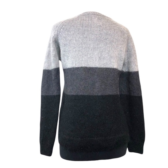 Magaschoni Crewneck Mohair Wool Block Sweater SZ S Monochrome Mood: Trio-Toned - Picture 2 of 8